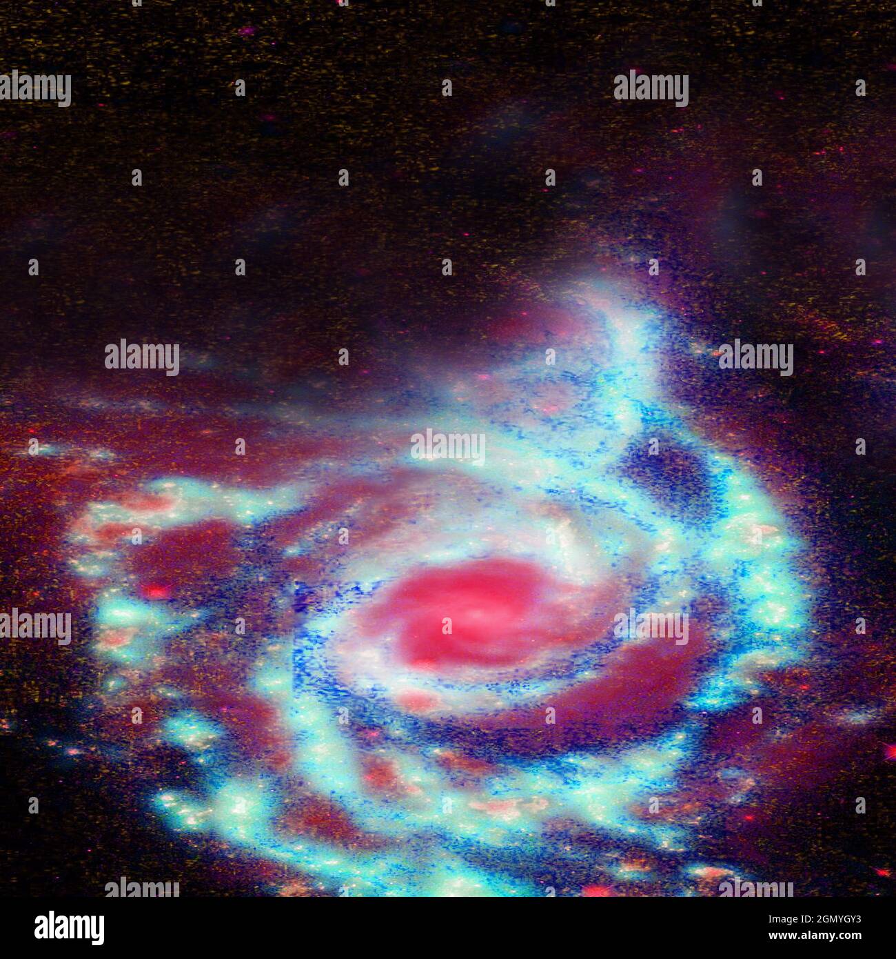 Abstract Multicolored Smooth Bright Nebula Galaxy Artwork Background Stock Photo