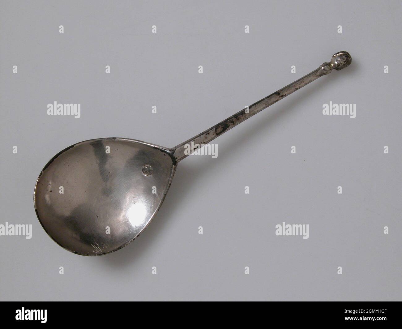 Spoon. Date: 1499 or 1513; Culture: British; Medium: Silver; Dimensions: Overall: 5 7/8 x 1 7/8 x 11/16 in. (15 x 4.8 x 1.7 cm); Classification: Stock Photo