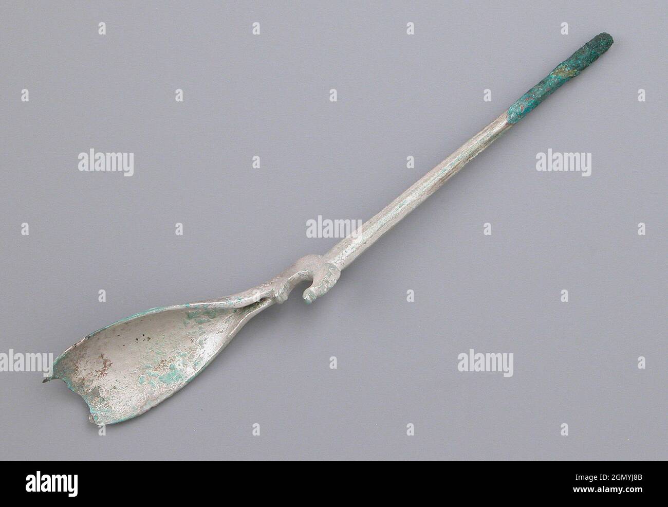 Spoon. Date: 4th-7th century; Geography: Made in Byzantine Egypt; Culture: Coptic; Medium: Silver; Dimensions: Overall: 6 1/4 x 1 x 11/16 in. (15.8 x Stock Photo