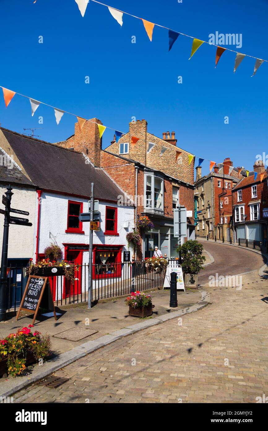 Kirkgate Duck Hill, Ripon City, West Riding of north Yorkshire, England. Stock Photo