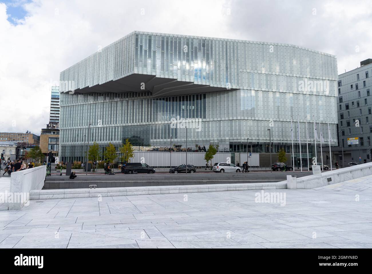 Oslo, Norway. September 2021.  panoramic view of the  Oslo Opera House in the city center Stock Photo