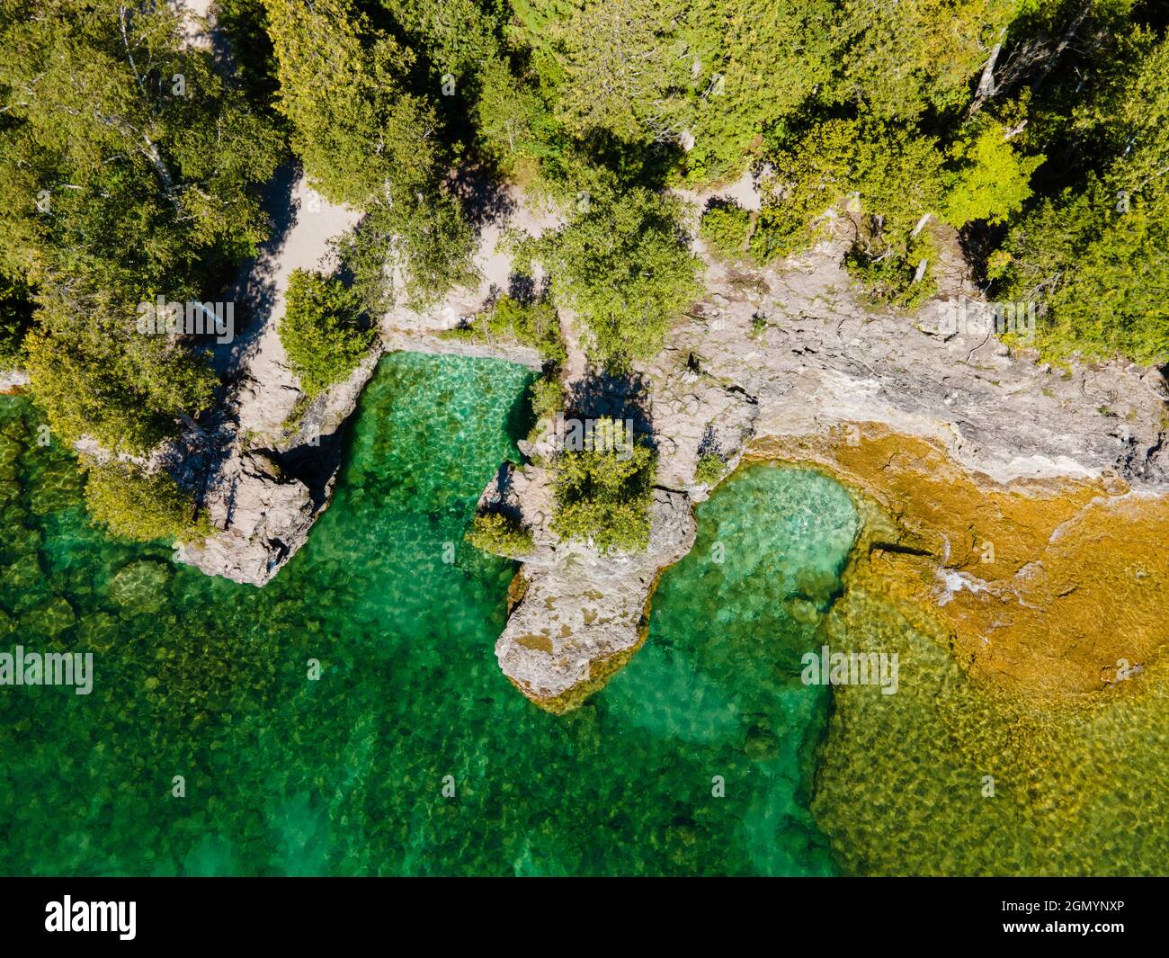 Photograph of Cave Point County Park, Sturgeon Bay, Door County, Wisconsin, USA. Stock Photo