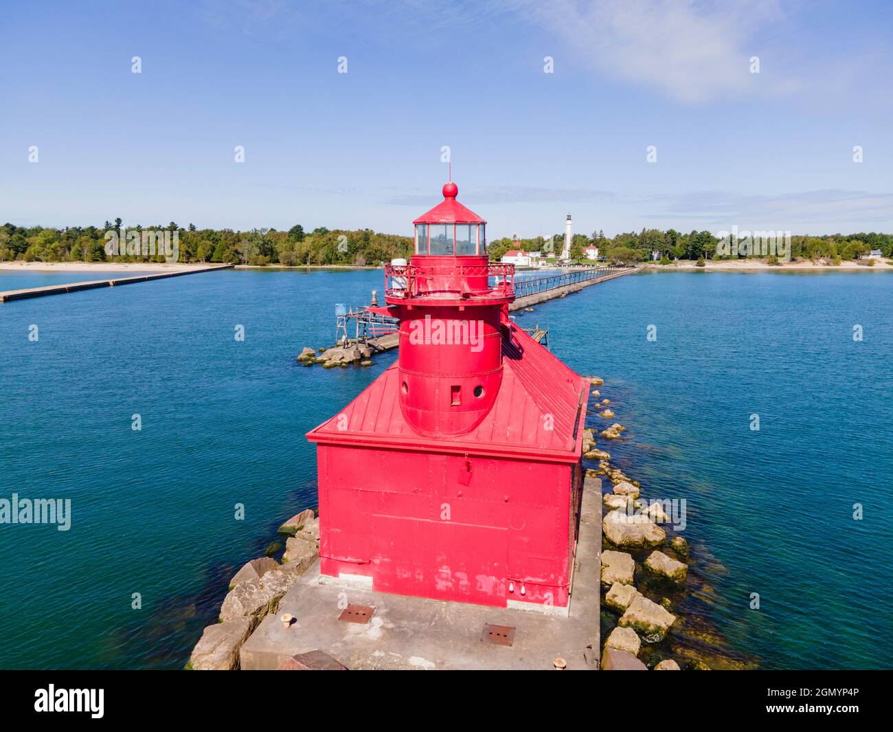 Photograph of the Sturgeon Bay North Pierhead Lighthouse, Lake Michigan