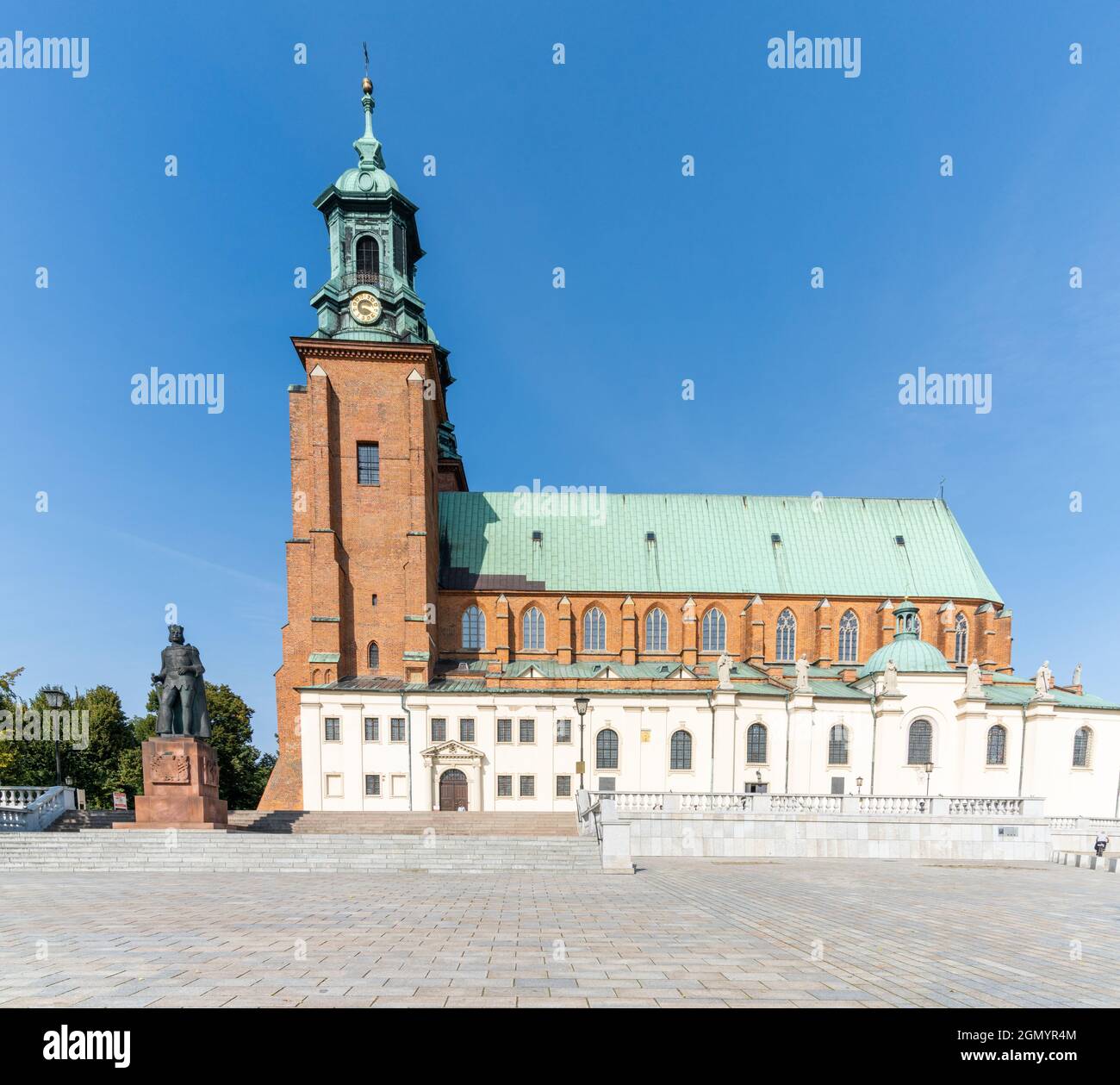 Gniezno, Poland - 7 September, 2021: horizontal view of the Royal Gniezno Cathedral in central Poland Stock Photo
