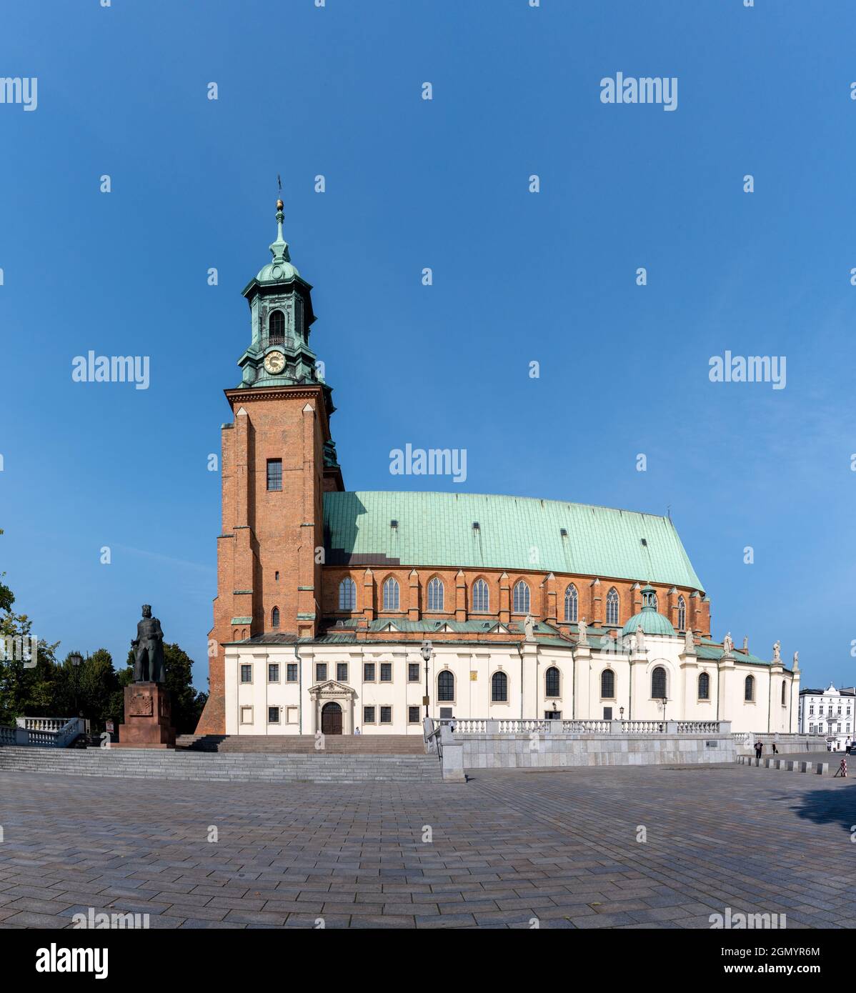Gniezno, Poland - 7 September, 2021: horizontal view of the Royal Gniezno Cathedral in central Poland Stock Photo