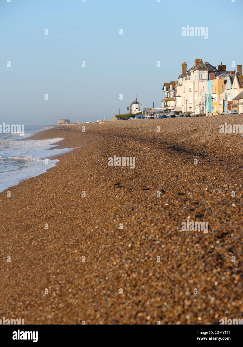 Aldeburgh beach in summer on the Suffolk coast at Aldeburgh Suffolk England UK Stock Photo