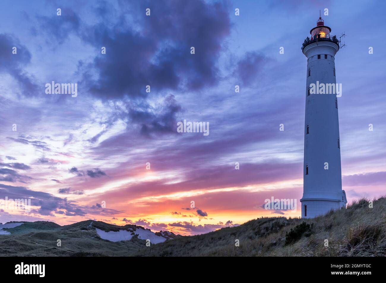 Lyngvig Lighthouse, Hvide Sande, Denmark Stock Photo