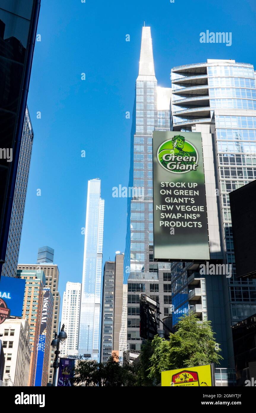 SuperTall Central Park Tower Skyscraper as seen from Broadway and Times Square, New York City, USA Stock Photo