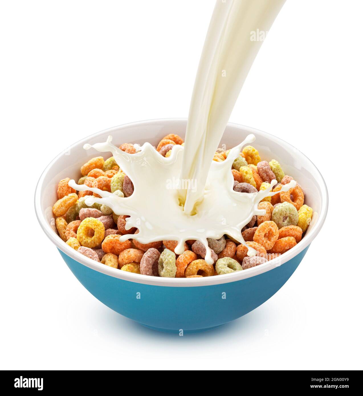 Fruit cereal splash of milk bowl hi-res stock photography and images - Alamy