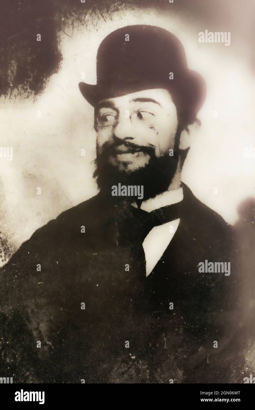 Henri Toulouse-Lautrec, 1864 - 1901, French Post-Impressionist artist.  Portrait taken around 1890 by an unknown photographer. Stock Photo