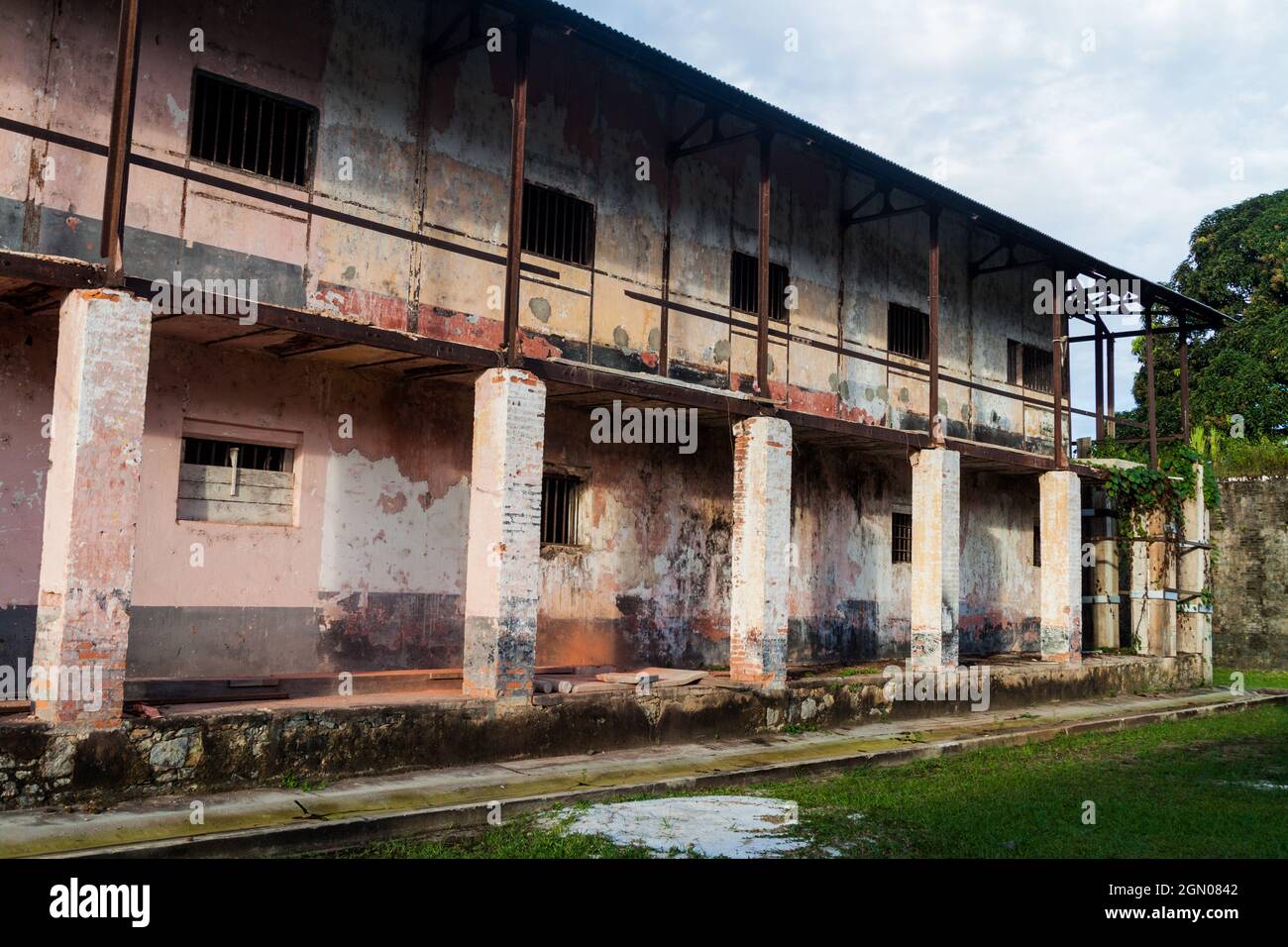 Building of a prison Camp de la Transportation in St Laurent du Maroni, French Guiana Stock Photo