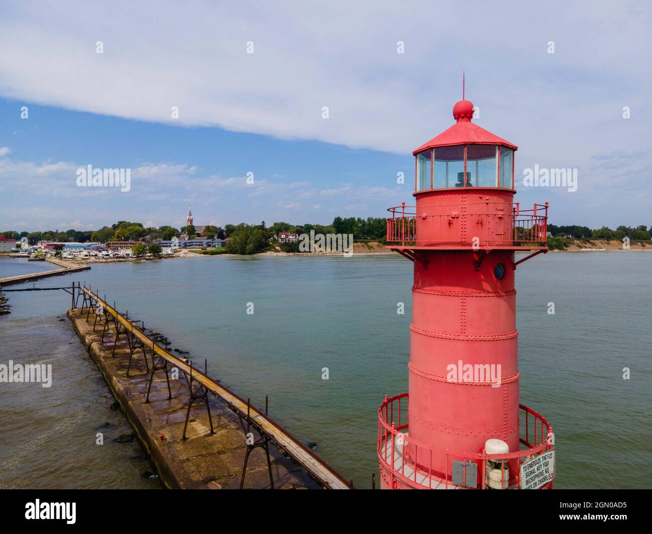 Photograph of the Algoma Lighthouse, Algoma, Wisconsin, USA. Stock Photo