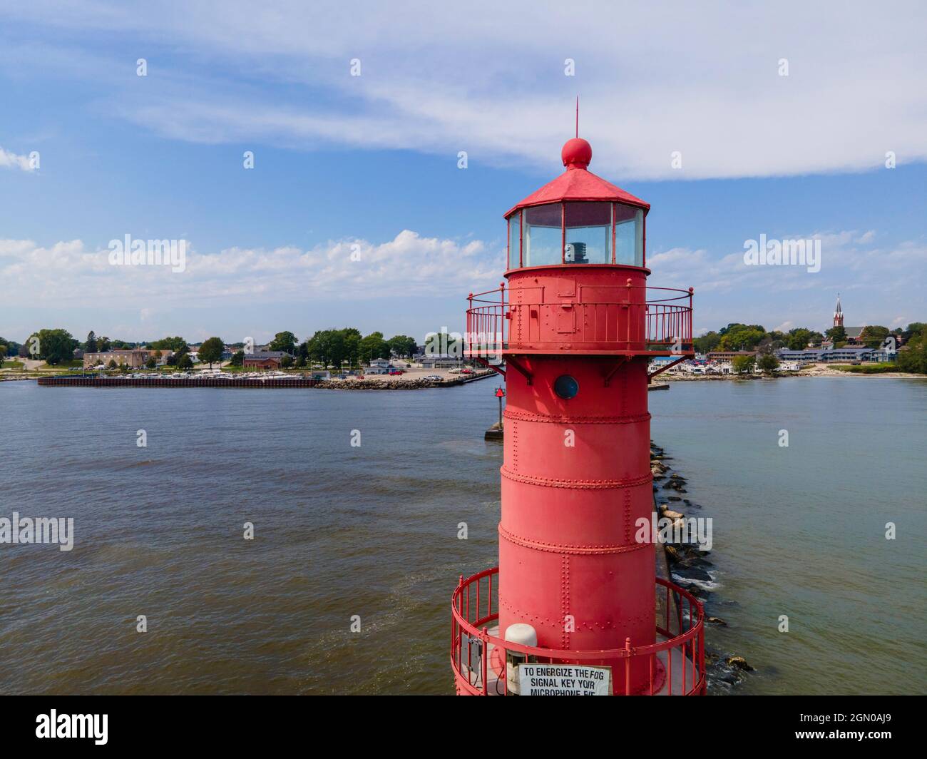 Photograph of the Algoma Lighthouse, Algoma, Wisconsin, USA. Stock Photo