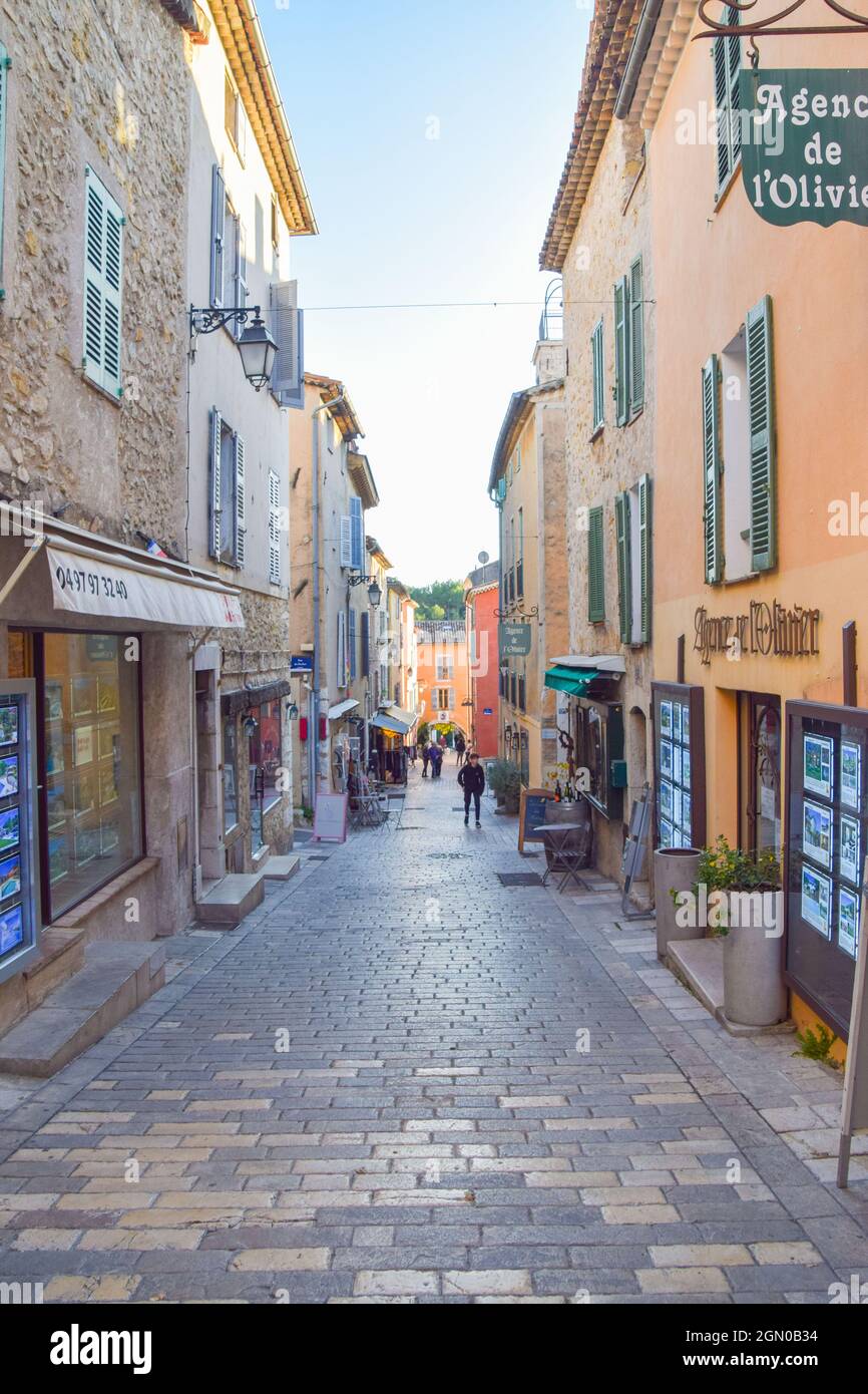 A street in Valbonne, South of France Stock Photo