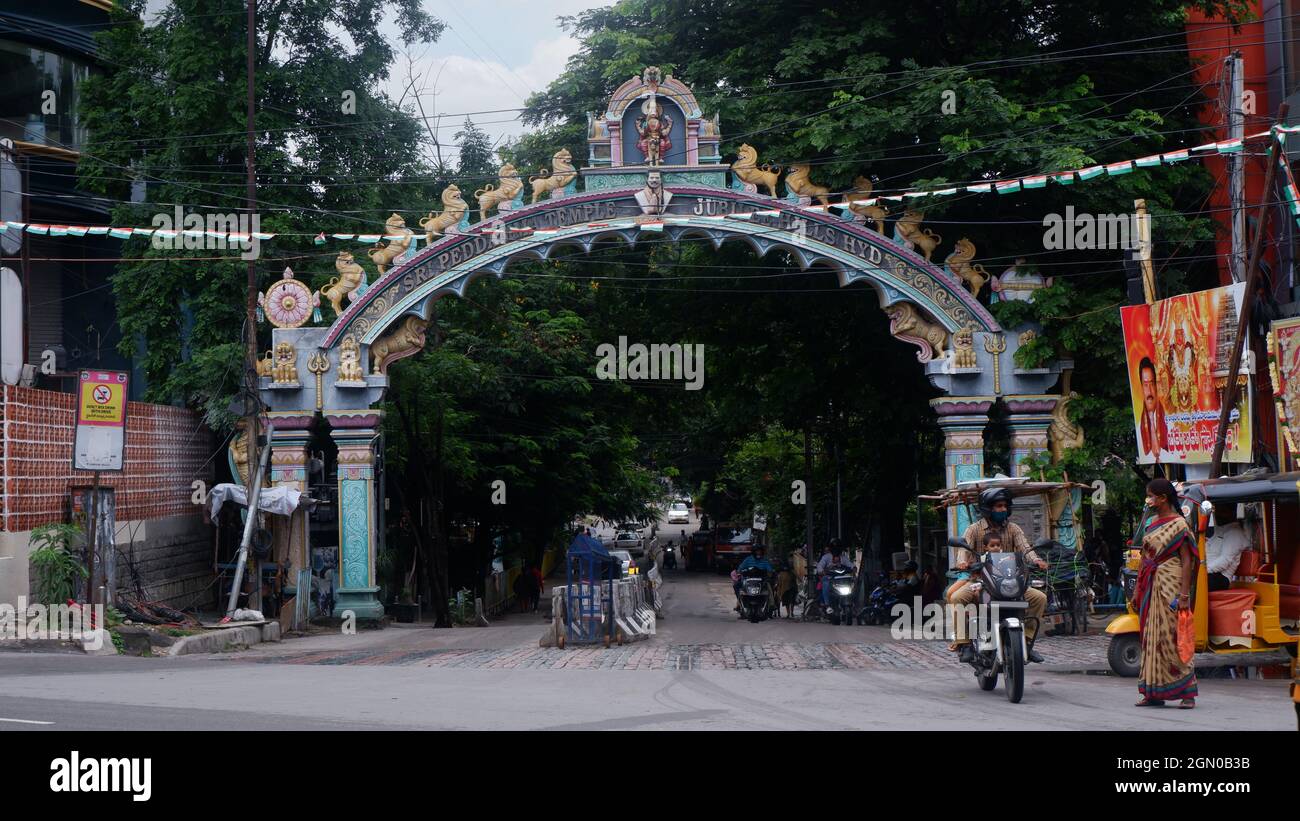 Shri Peddamma Temple Arch, Jubilee hills, Hyderabad, Telangana, India Stock Photo Alamy