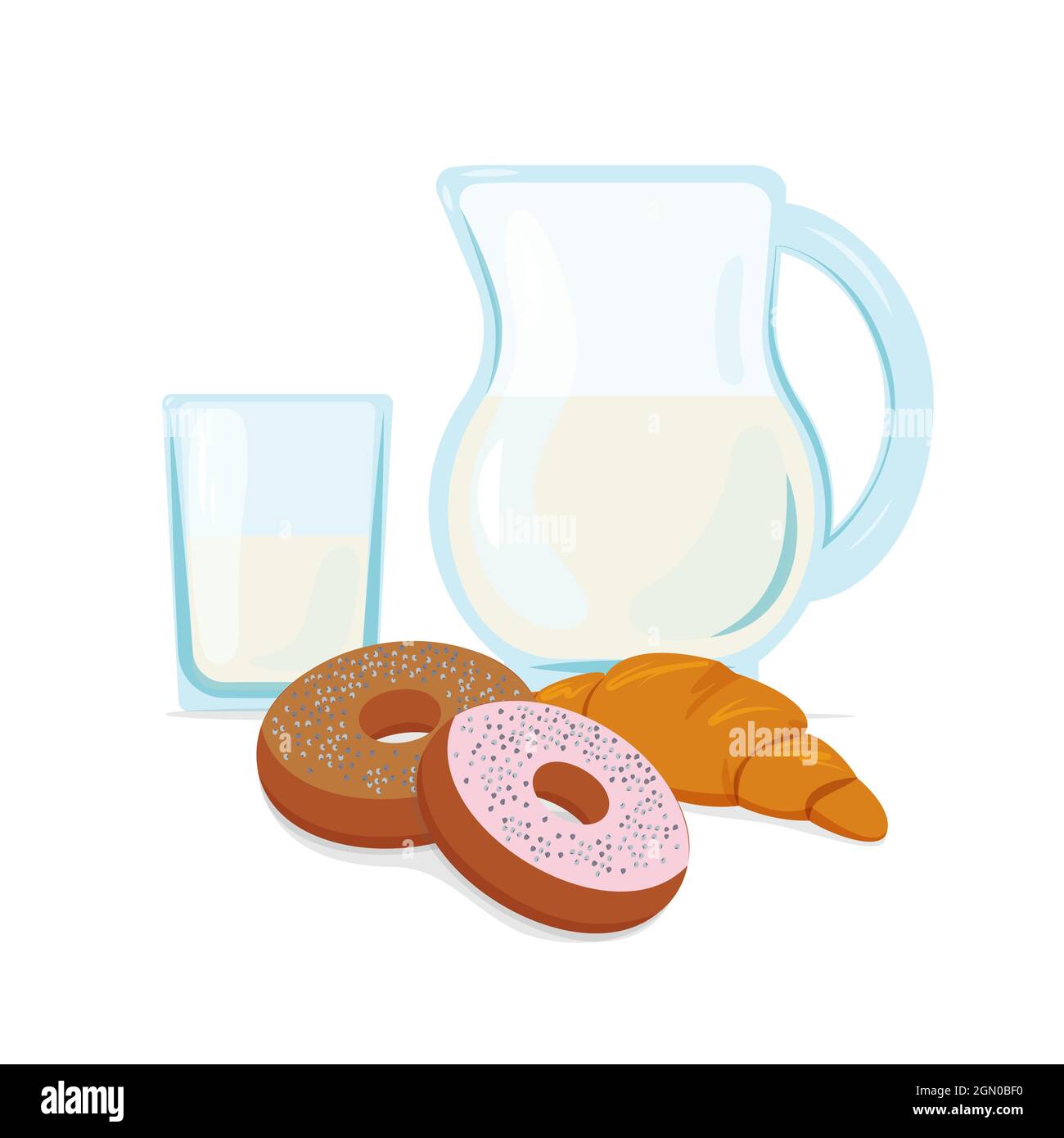 Healthy and nutritious breakfasts, food, vector illustration in flat ...