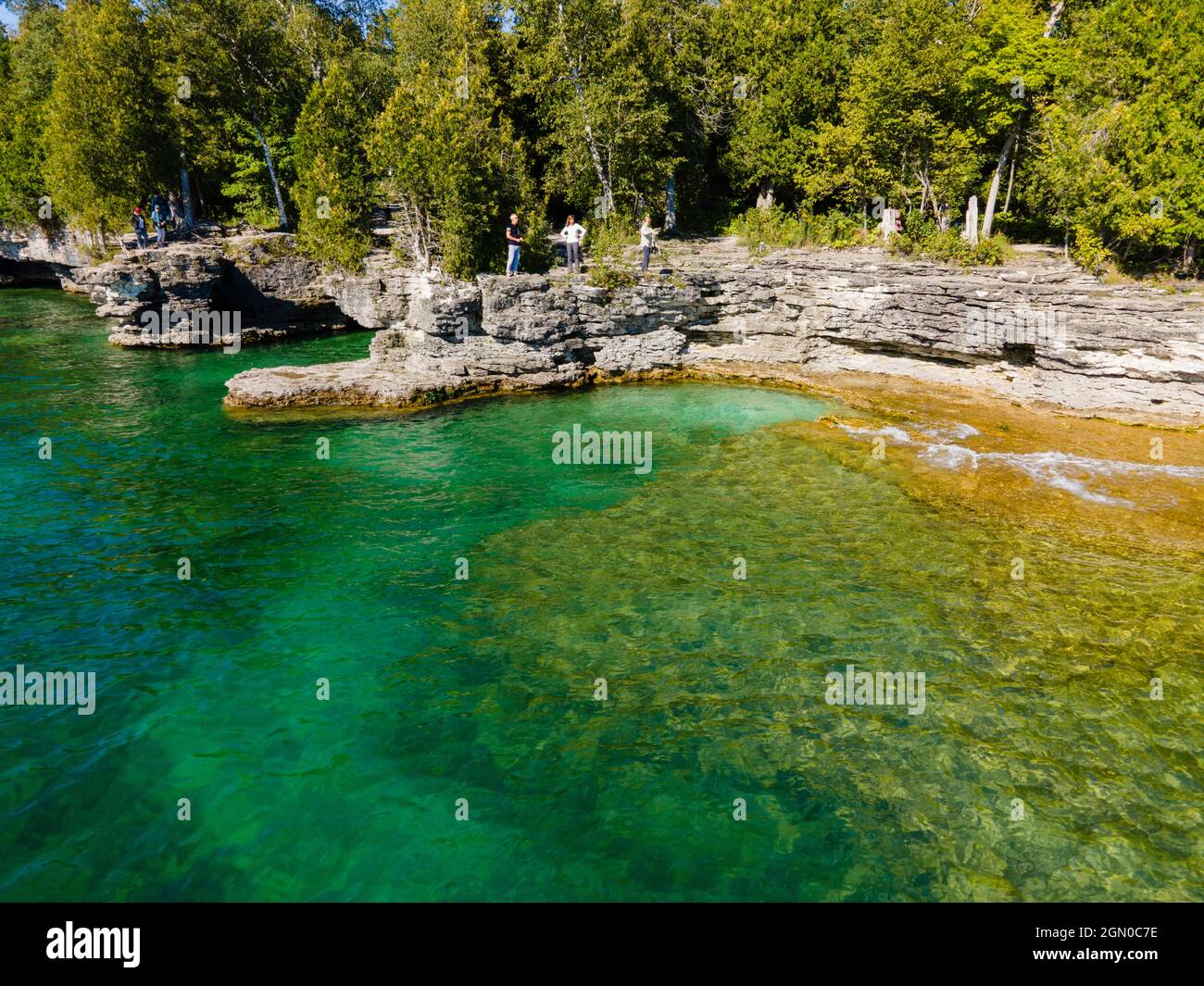 Photograph of Cave Point County Park, Sturgeon Bay, Door County, Wisconsin, USA. Stock Photo