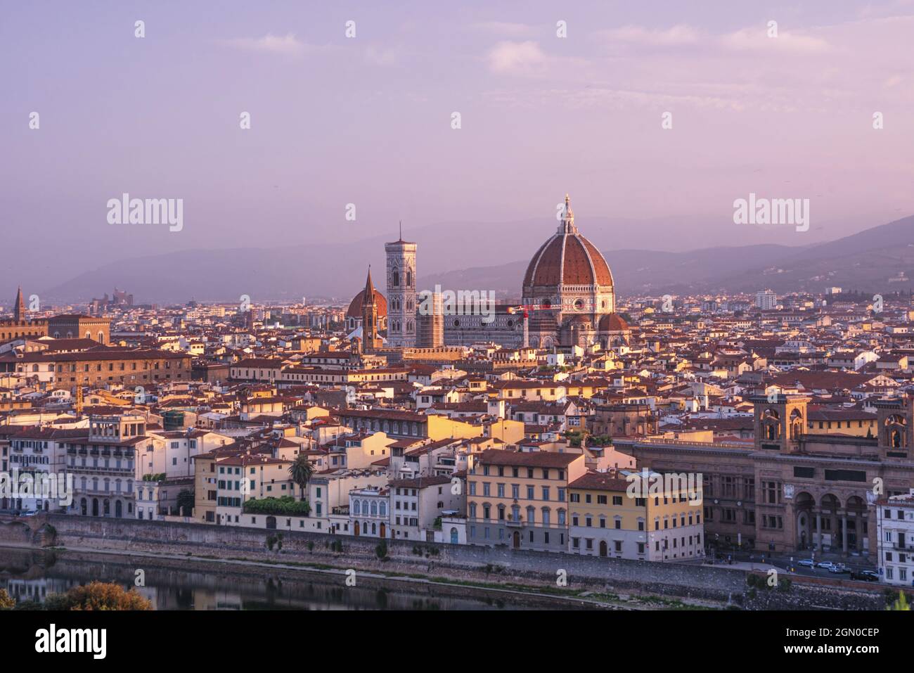 Shot of the cityscape of Florence, Italy, with Santa Maria del Fiore ...