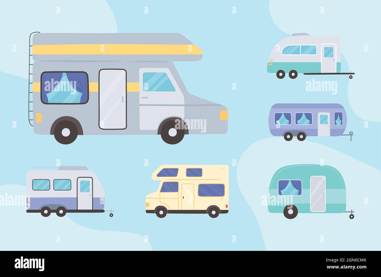 camping trailer and van Stock Vector Image & Art - Alamy
