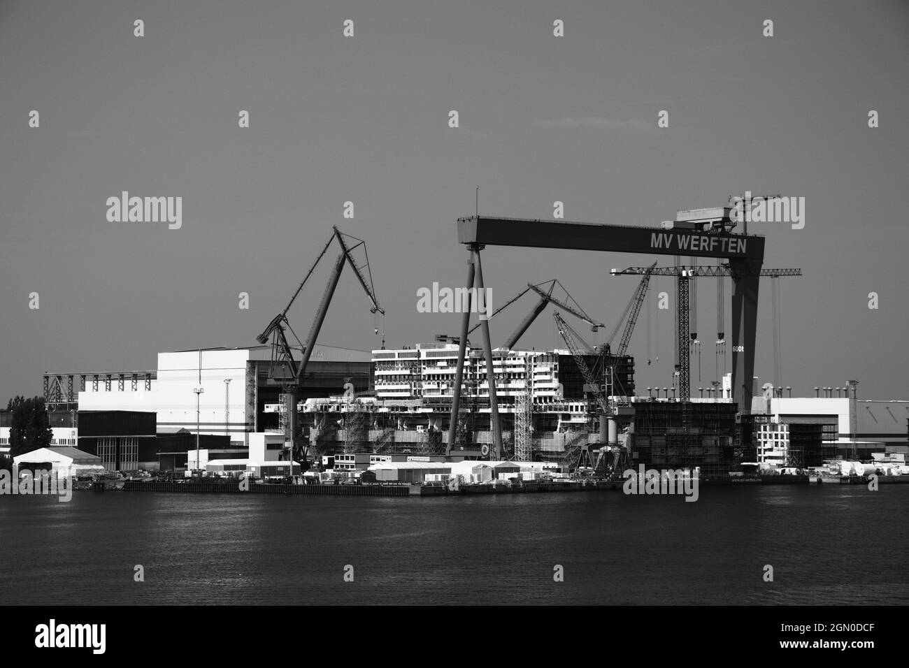 Shipyard in Rostock at Baltic sea Stock Photo Alamy