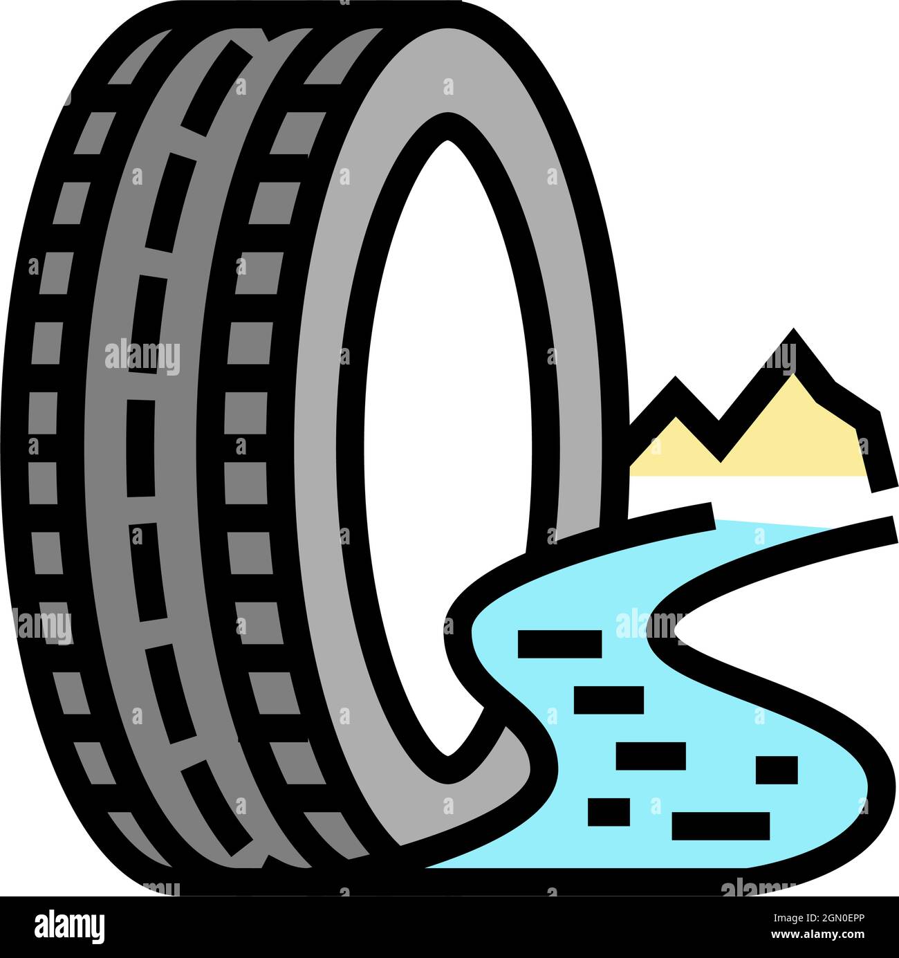 mud terrain tires color icon vector illustration Stock Vector