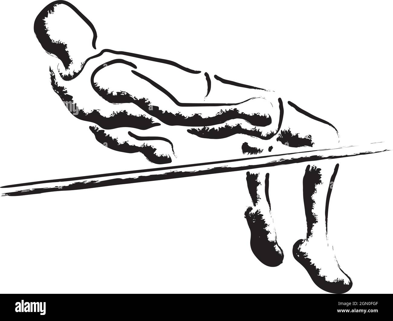 Athlete, athletics sport of high jump, stylized vector illustration Stock Vector
