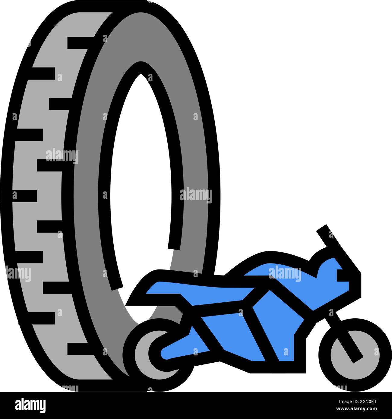 motorcycle tires color icon vector illustration Stock Vector Image