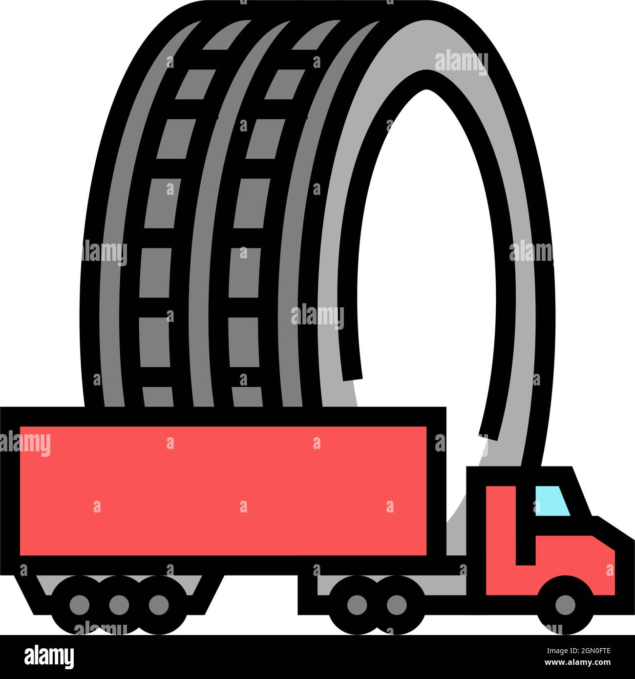 commercial truck tires color icon vector illustration Stock Vector