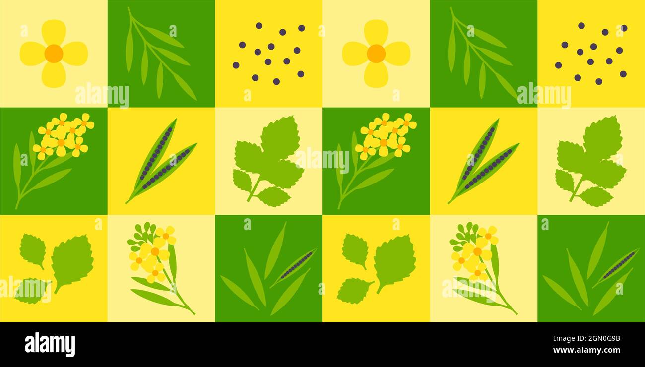 Mustard abstract seamless geometric vector pattern for packaging design Stock Vector