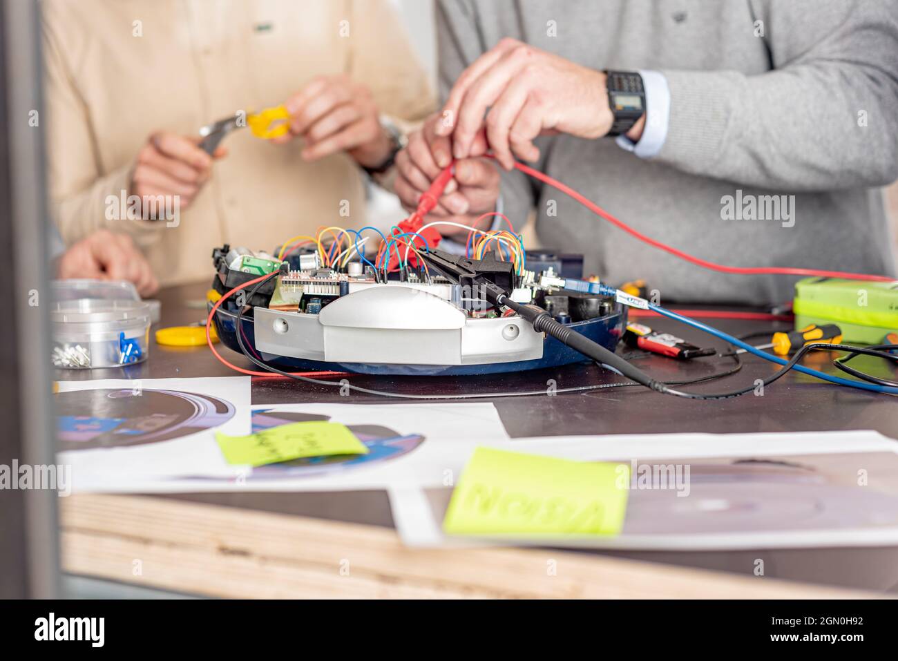 a team of engineers working on a new prototype Stock Photo Alamy