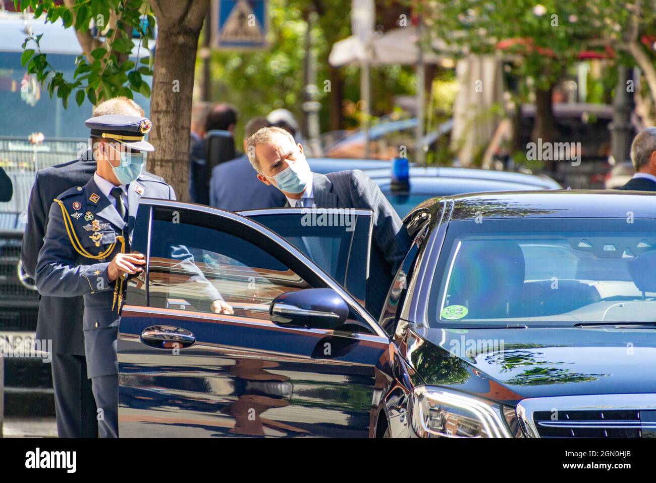 MADRID, SPAIN - SEPTEMBER 21, 2021. King Felipe VI of Spain in an act in Madrid., Spain. Europe. Horizontal photography. Stock Photo