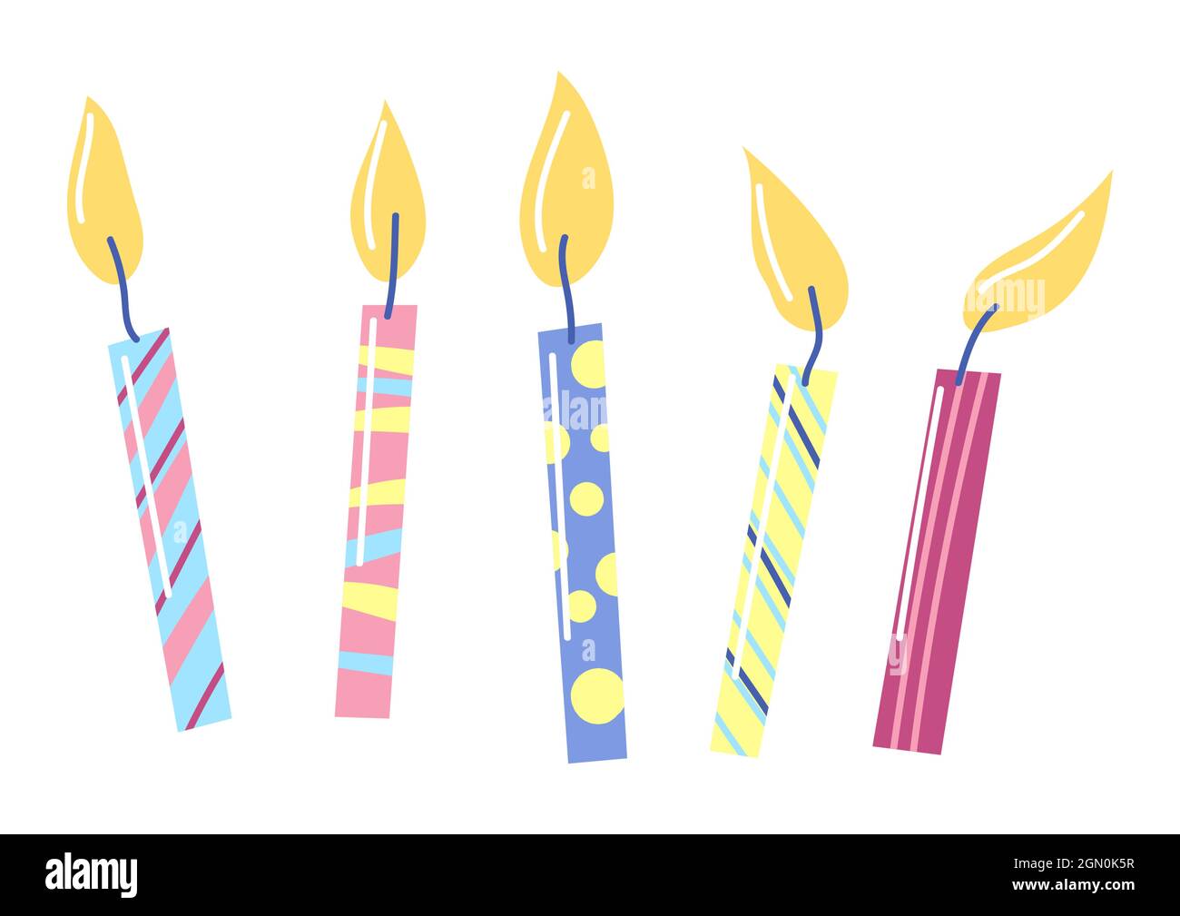 Illustration of Happy Birthday candles. Celebration or holiday item Stock Vector Image & Art Alamy