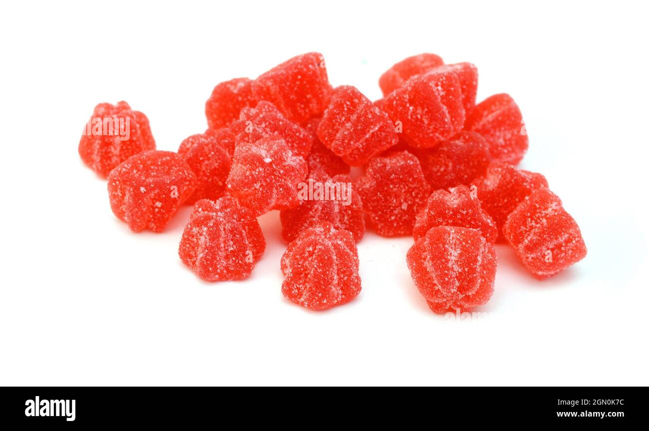 jelly sugar candies isolated on white background Stock Photo - Alamy