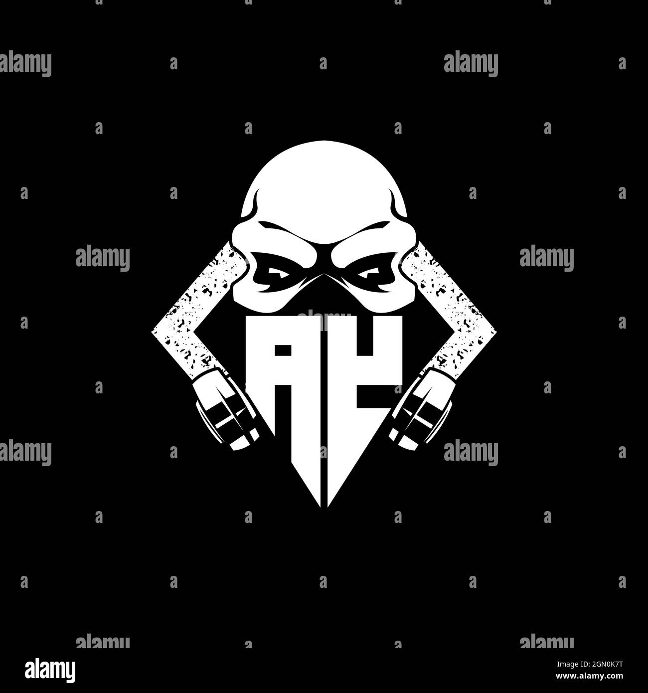 AY Monogram ESport Gaming with Skull Mask Shape Style Vector Stock Vector