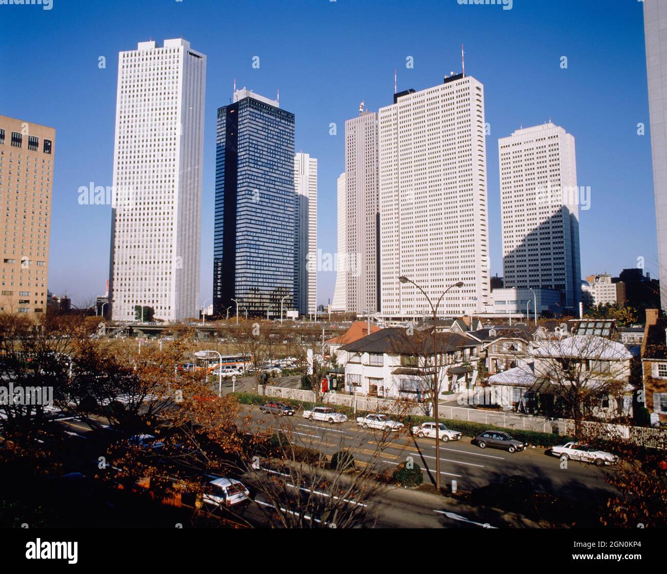Japan. Tokyo. Shinjuku district. City high-rise buildings. Stock Photo