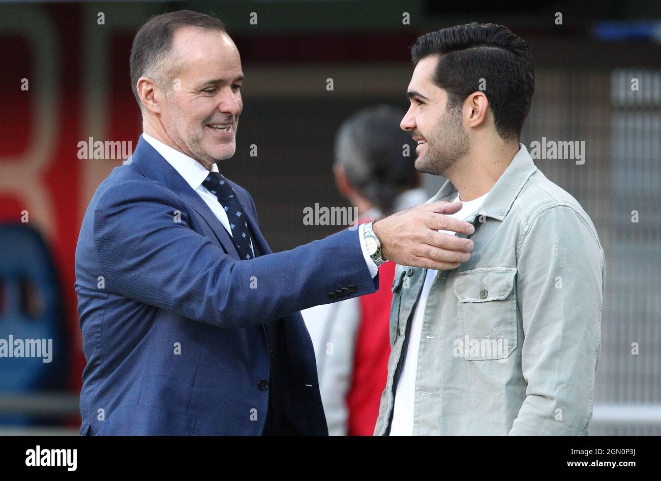 Bologna, Italy. 21st Sep, 2021. Joey Saputo (C.e.o. of Bologna F.C.) (left) with his son during the Italian Serie A soccer match Bologna F.C. vs Genoa C.F.C. at the Renato Dall'Ara stadium in Bologna, Italy, September 21, 2021. Photo: Michele Nucci Credit: Independent Photo Agency/Alamy Live News Stock Photo