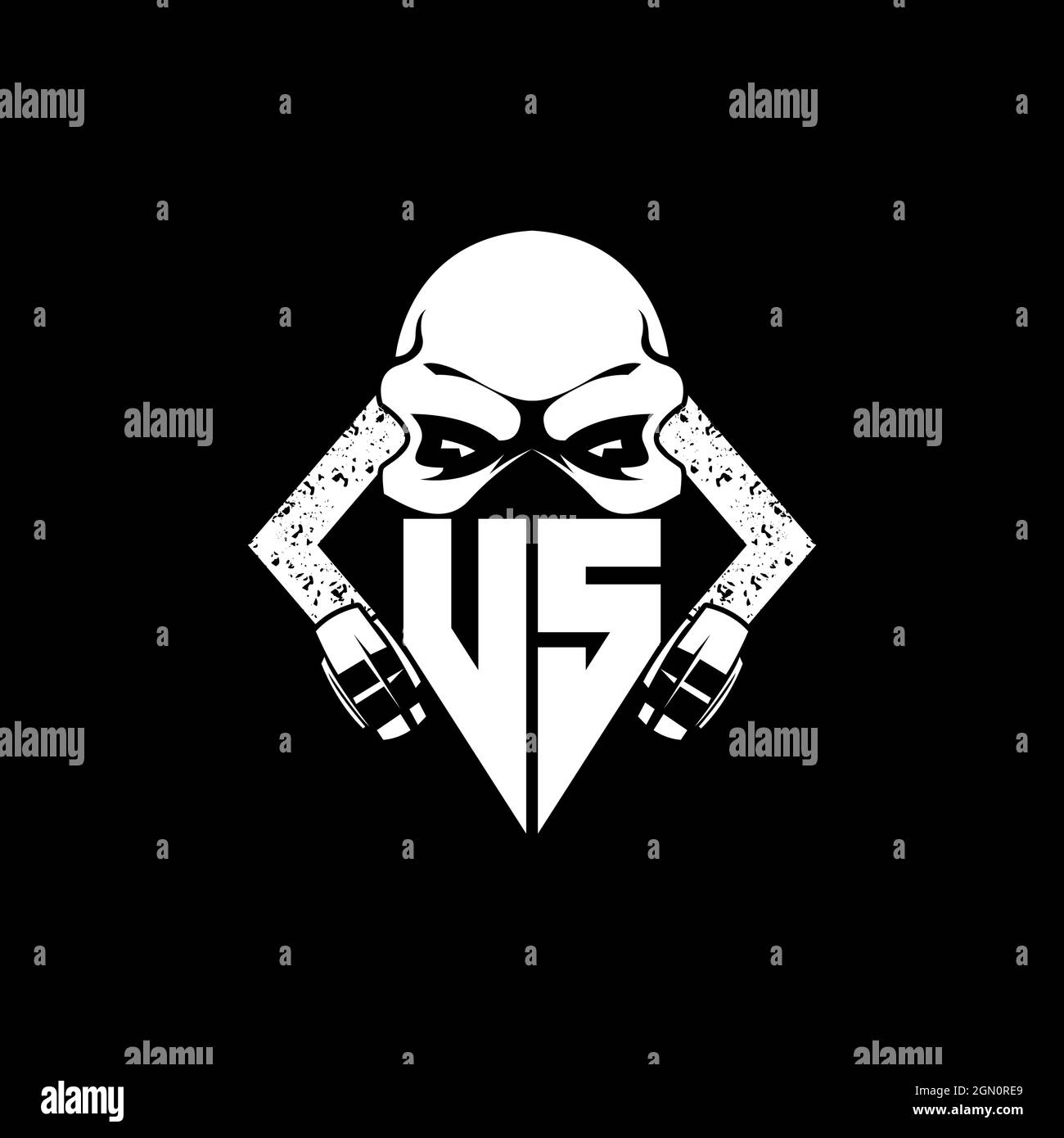US Monogram ESport Gaming with Skull Mask Shape Style Vector Stock Vector