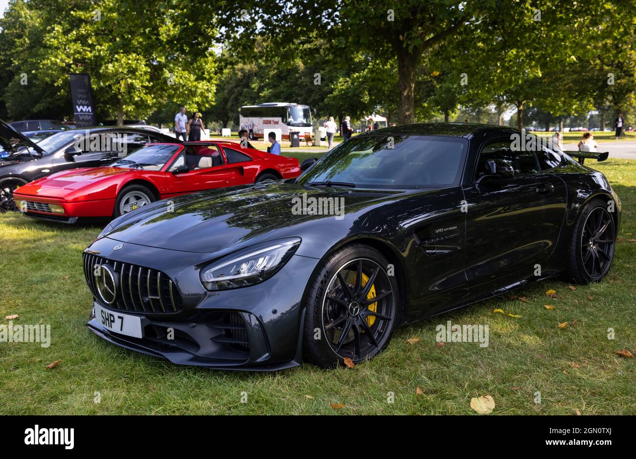 Mercedes-Benz AMG GT GT R Premium Auto ‘SHP 7’ on display at Blenheim Palace motor show held in Oxfordshire on Sunday 5th September 2021 Stock Photo