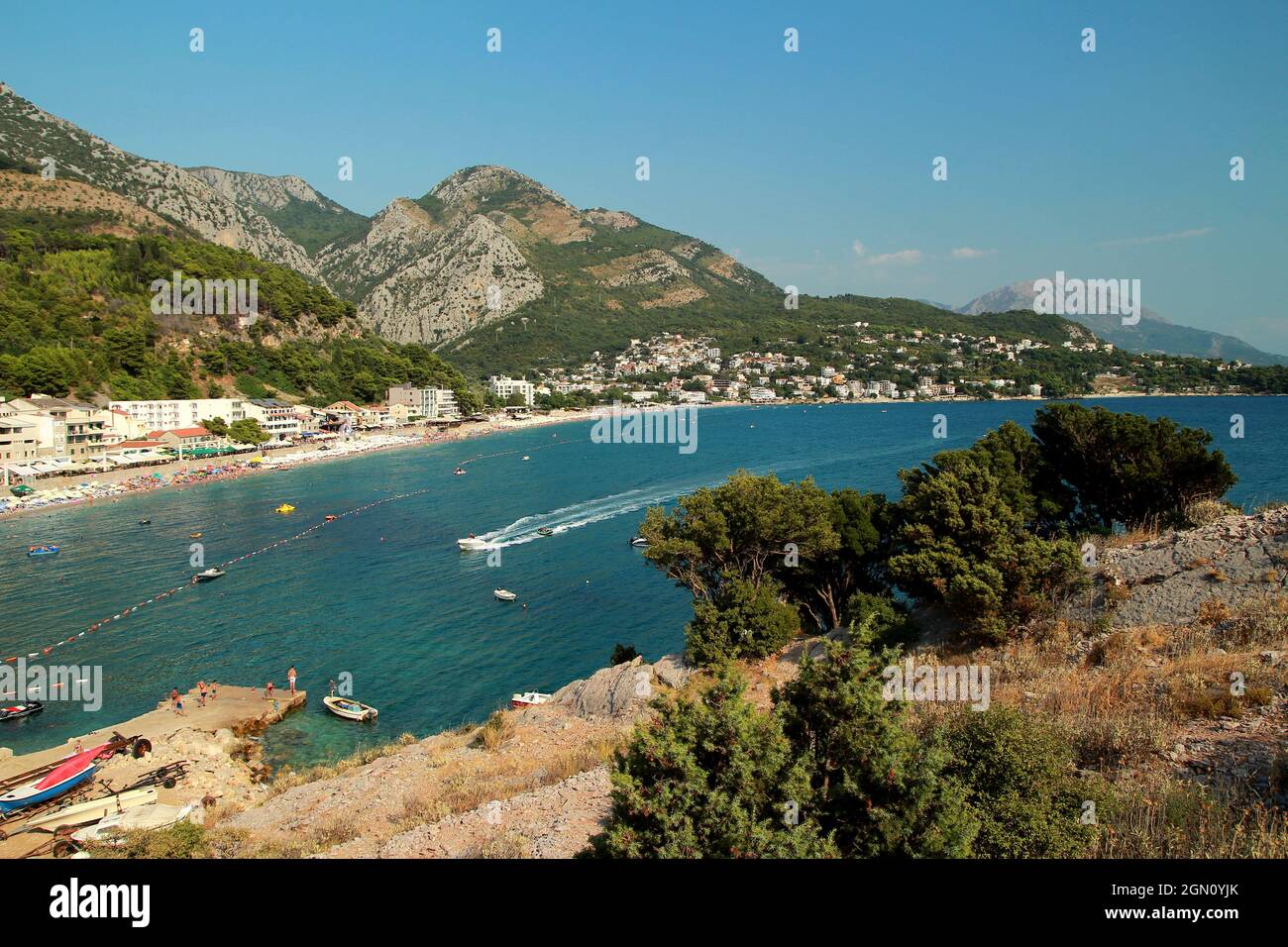 The bay of Sutomore in Bar  Montenegro. Stock Photo