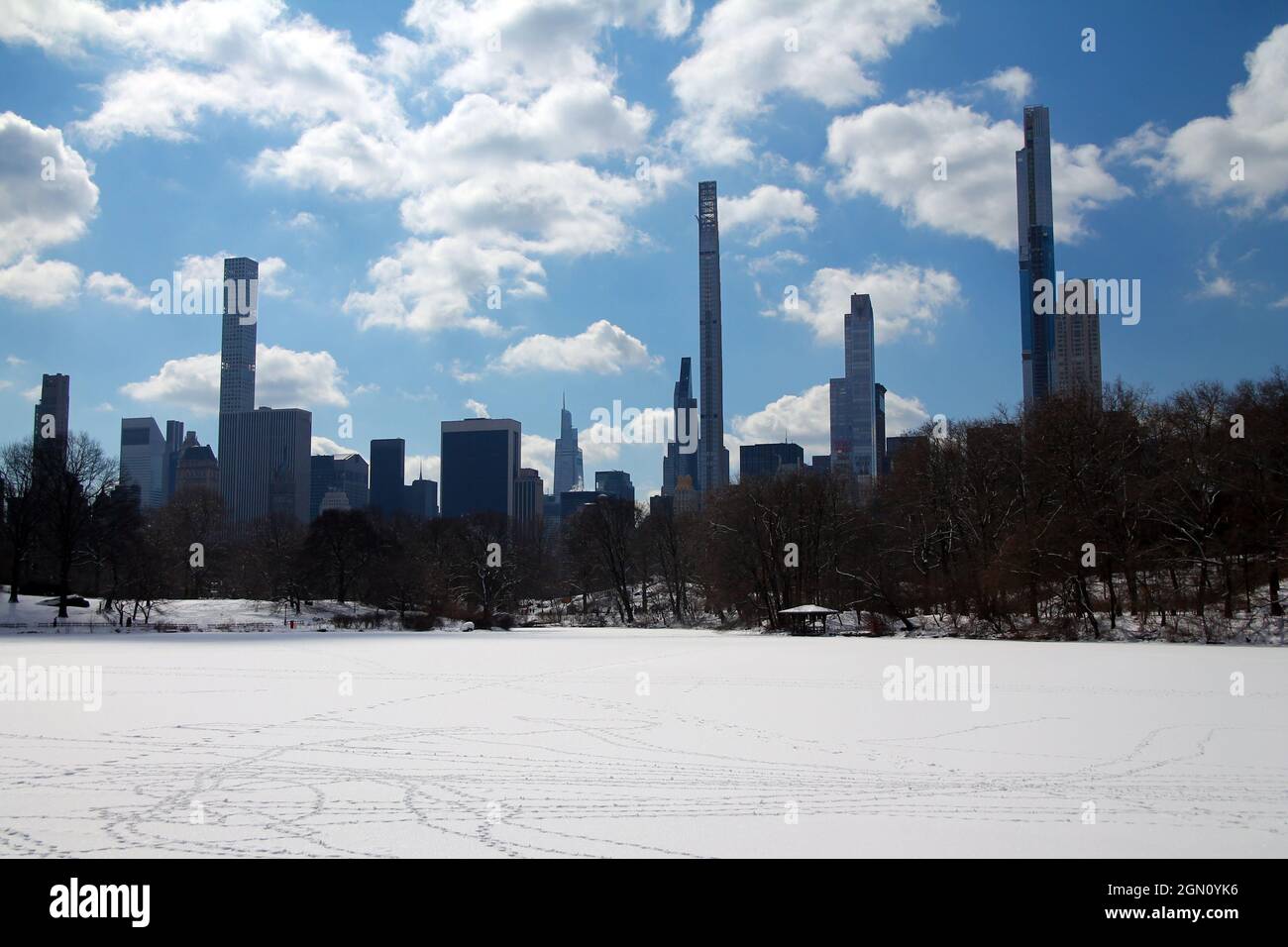 A postcard from Central Park during a cold winter in New York City Stock Photo Alamy