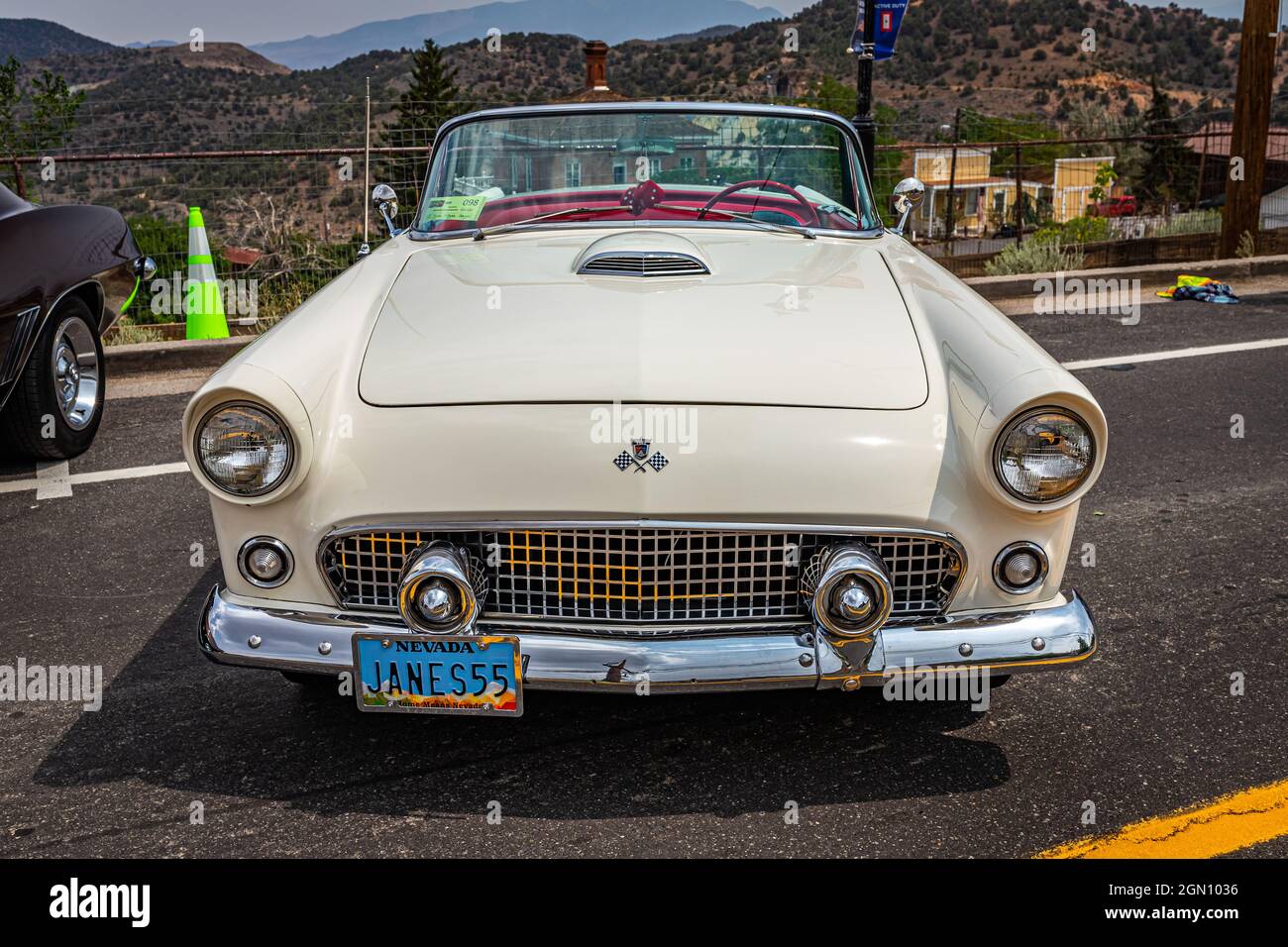 Virginia City, NV July 31, 2021 1955 Ford Thunderbird convertible at
