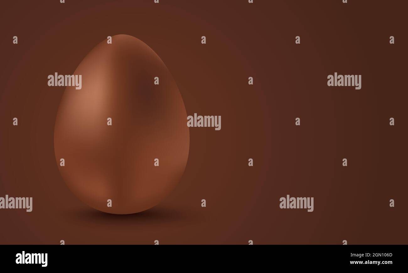 Vector chocolate egg for Easter. Vector illustration of a Chocolate egg for Easter. Vector egg on brown background. Stock Vector