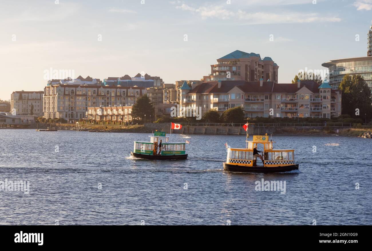 Water Taxi in Downtown Victoria Harbour Stock Photo Alamy