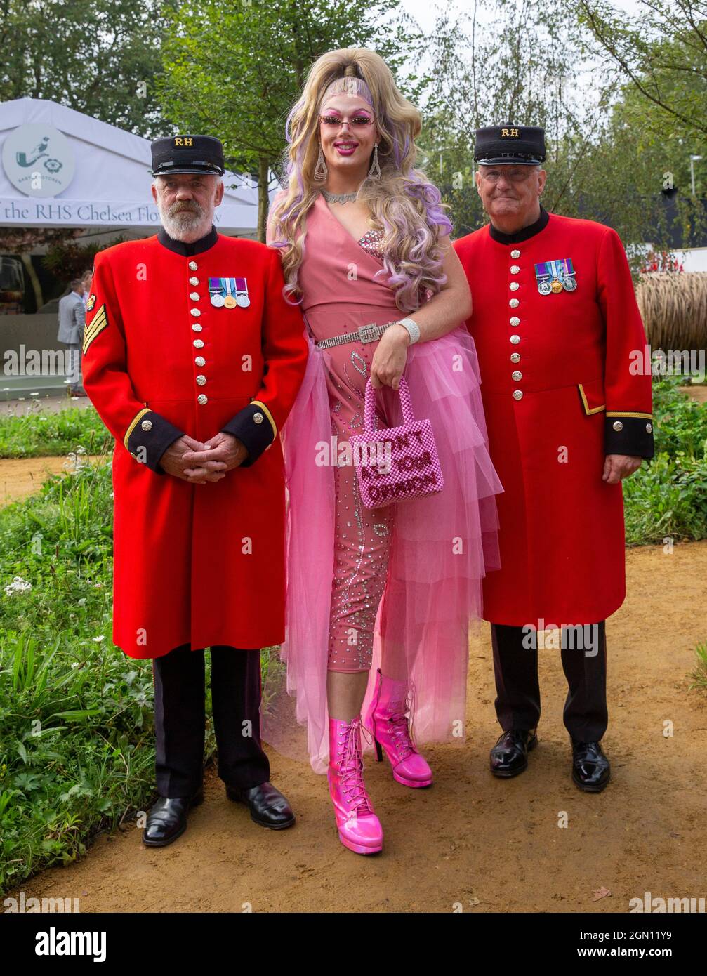 Drag Queen Daisy Desire, The Drag Gardener, at the RHS Chelsea Flower