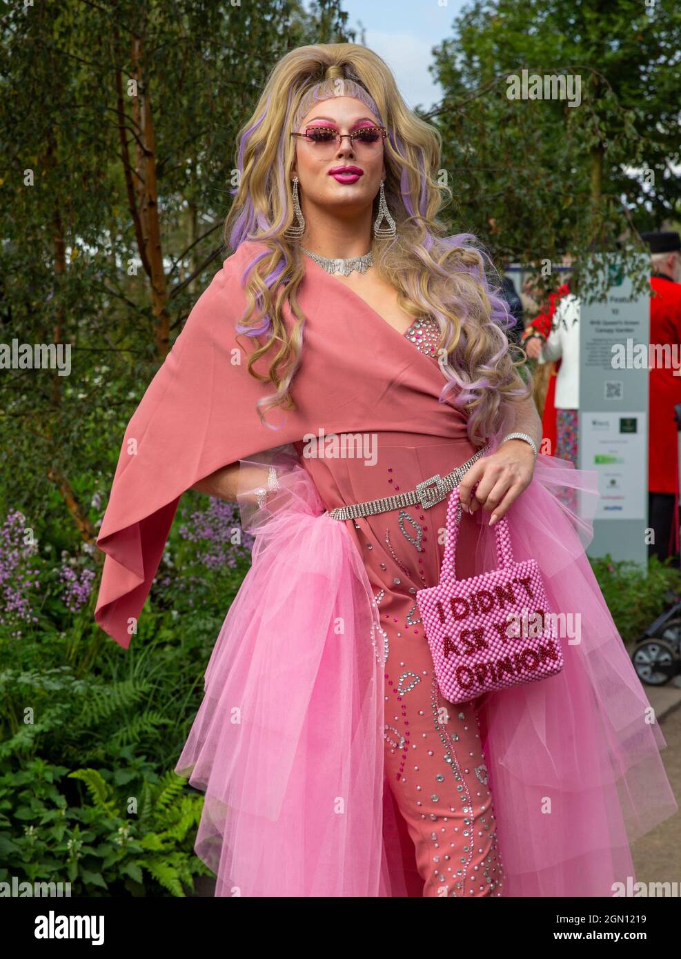 Drag Queen Daisy Desire, The Drag Gardener, at the RHS Chelsea Flower