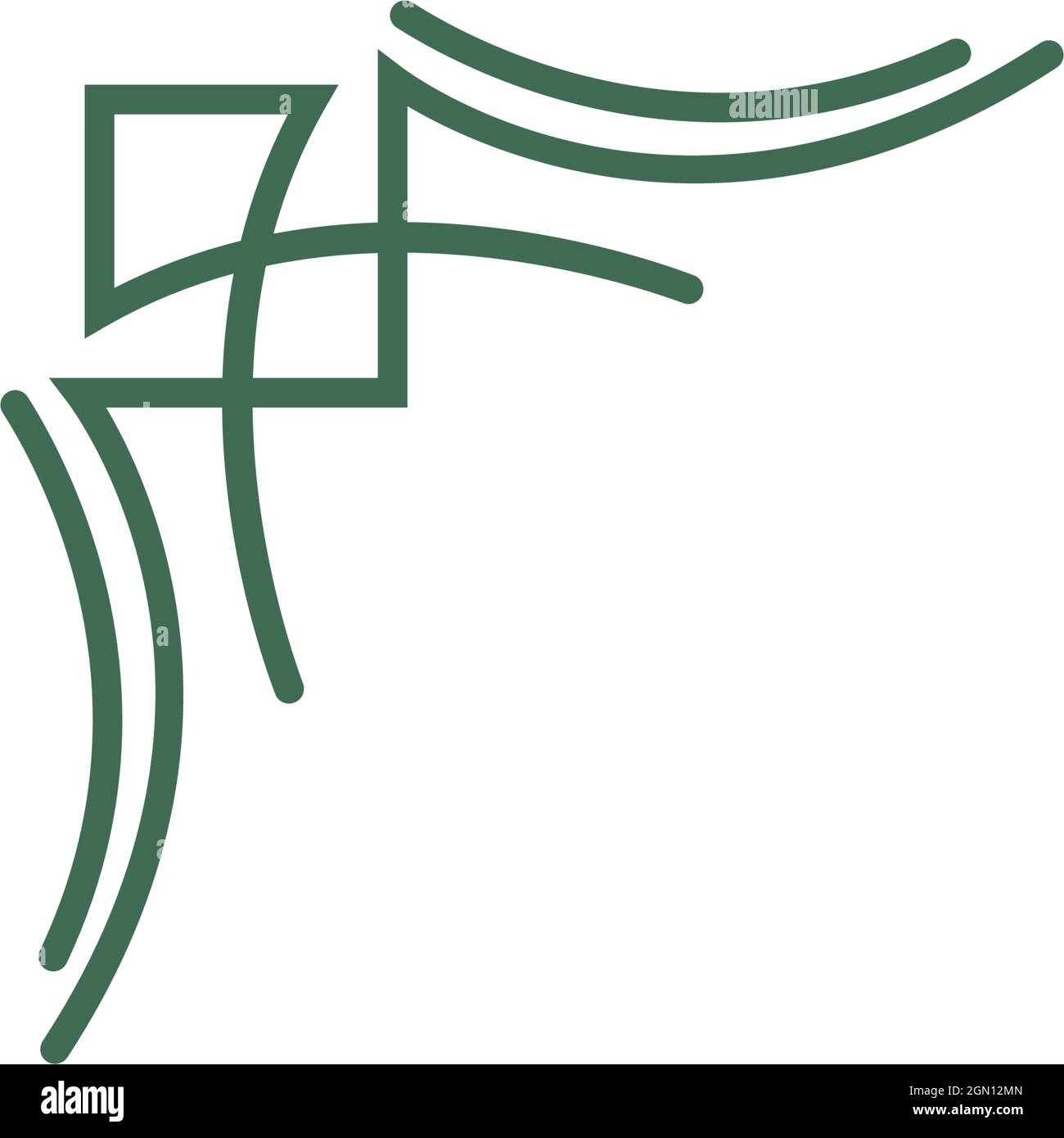 Corner border, ornament icon design template vector Stock Vector