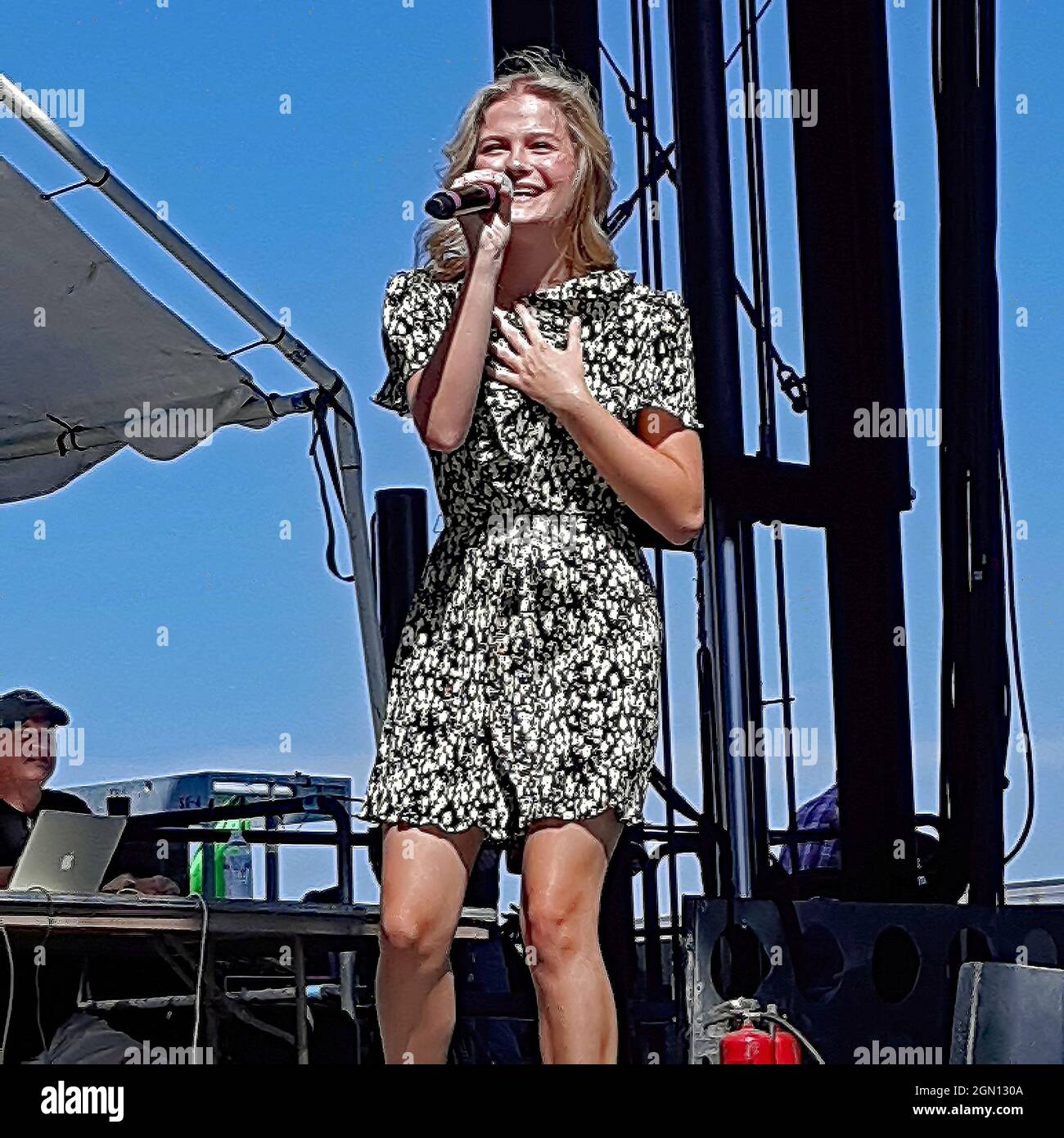 Ventriloquist Darci Lynne Farmer winner of NBCÕs AGT 2017 season performs on stage at the Kansas