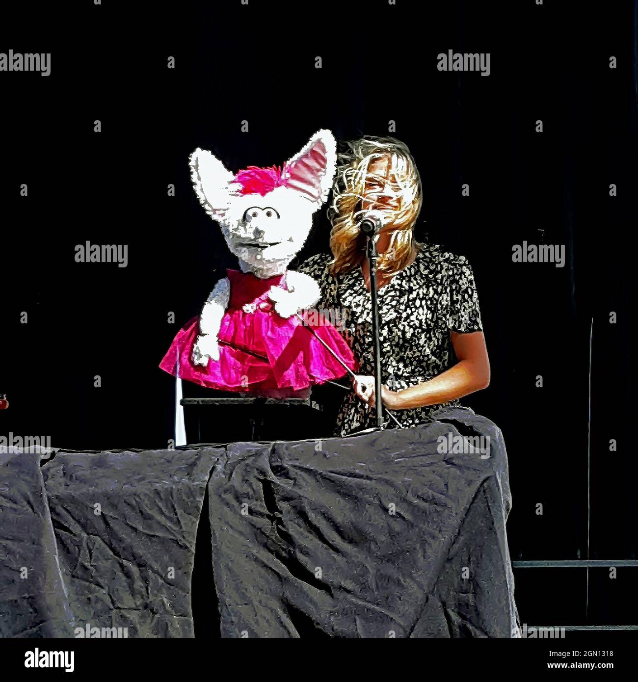 Ventriloquist Darci Lynne Farmer winner of NBCÕs AGT 2017 season performs on stage at the Kansas