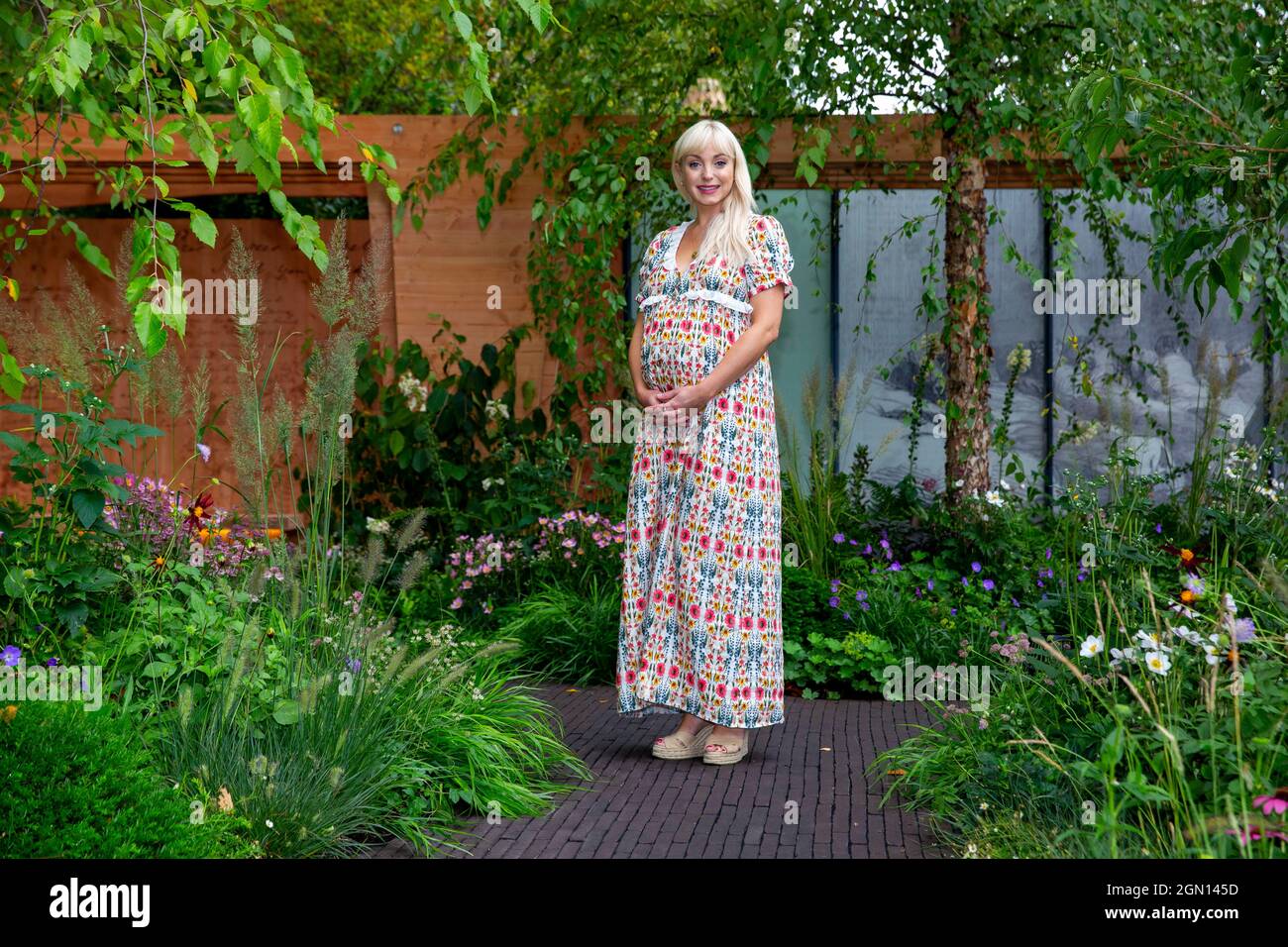 Helen George, star of 'Call the Midwife' at the RHS Chelsea Flower Show Stock Photo