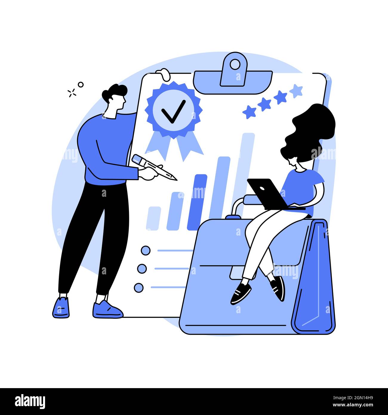 Quality work abstract concept vector illustration Stock Vector Image